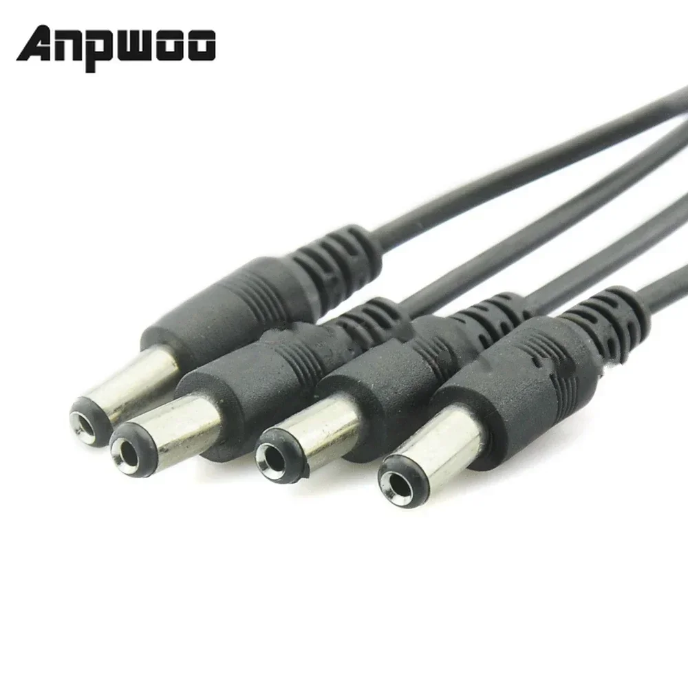 ANPWOO 10x تيار مستمر الطاقة 1 أنثى إلى 4 ذكر كابل توصيل 5.5x2.1 مللي متر الفاصل محول الأمان