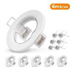 6pcs Down Light Frame Recessed LED Ceiling Fixtures Downlight GU10 MR16 Ceiling Spot Lights Fitting Fixture