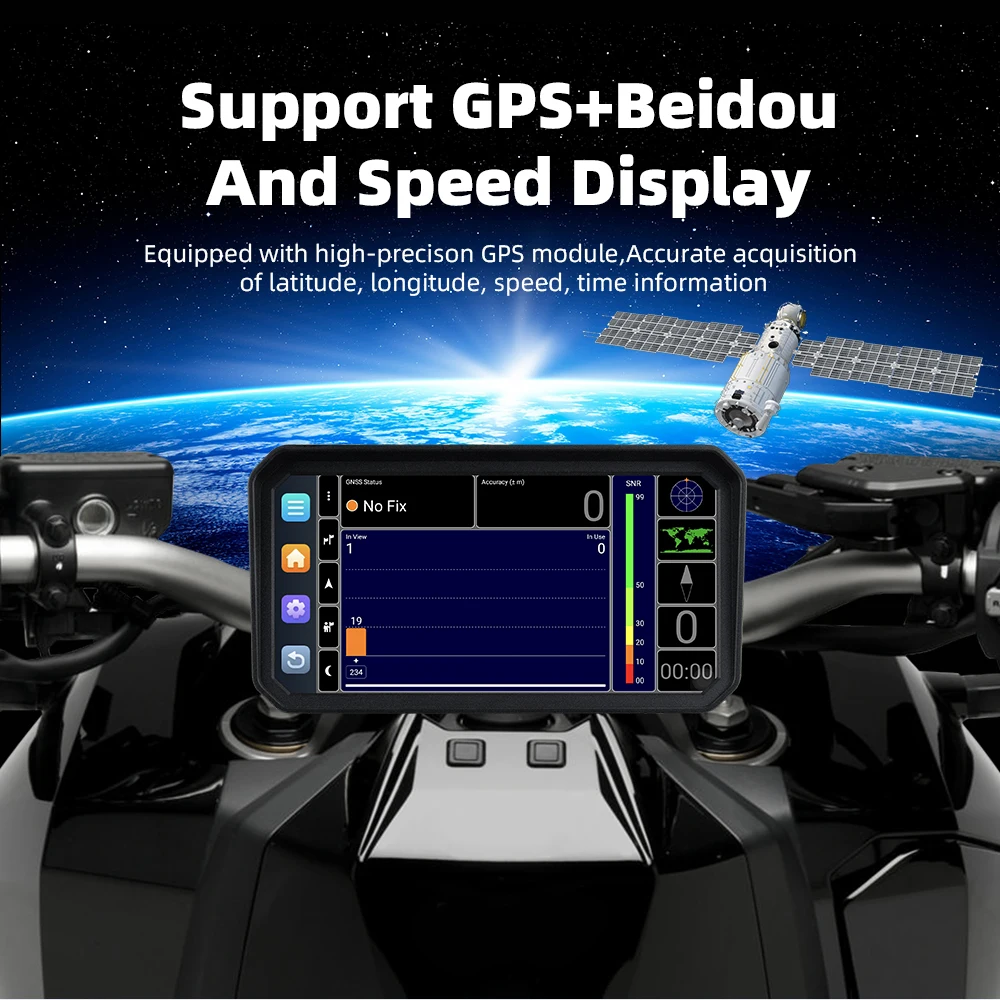 Motorcycle GPS Systems 6 Inch Android 14 Moto Navigation Gps Motorbike IPX8 Waterproof Smart Screen Wireless Carplay Motorcycle
