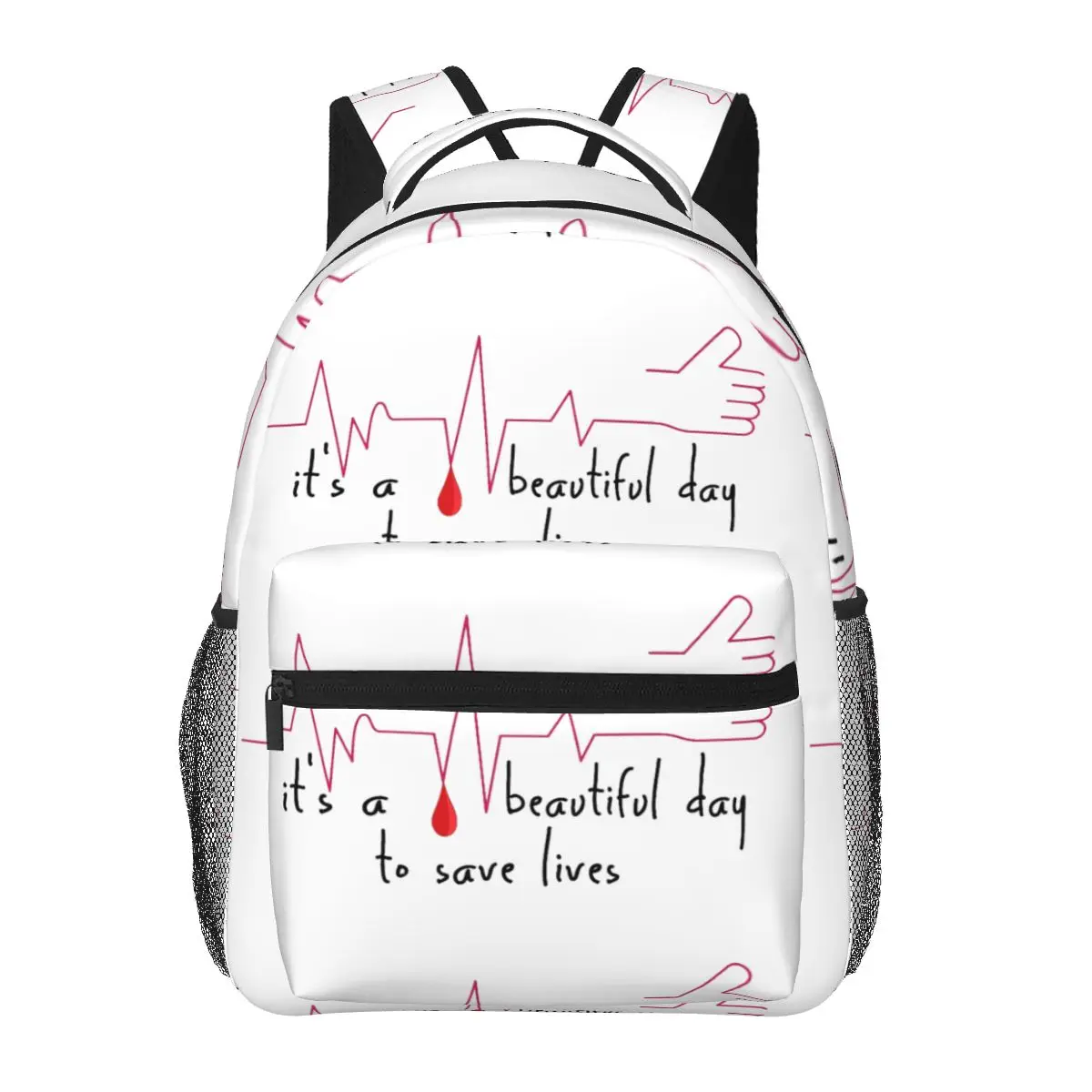 

It's A Beautiful Day To Save Lives Backpacks Boys Girls Bookbag Children School Bags Laptop Rucksack Shoulder Bag Large Capacity