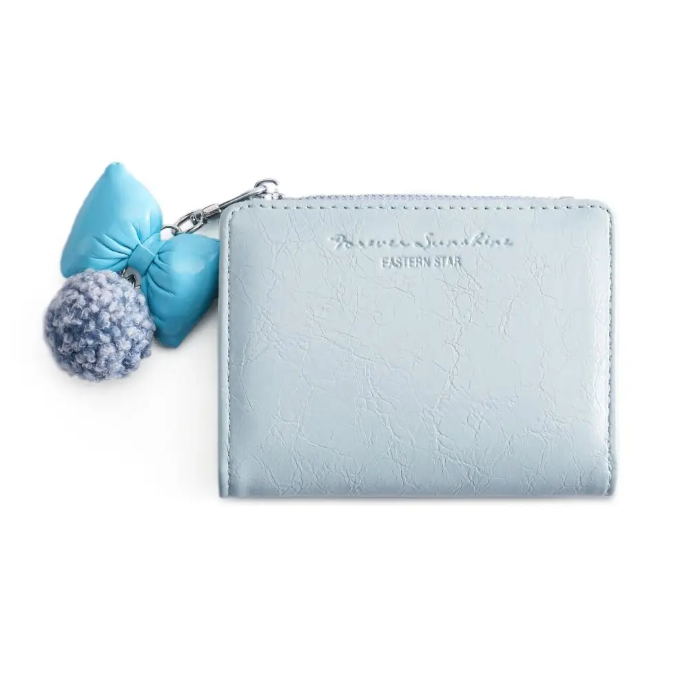 

Portable Korean Style Women Short Wallet Purse Short Clutch Card Bag Multi-function Zipper PU Leather Card Holder Women