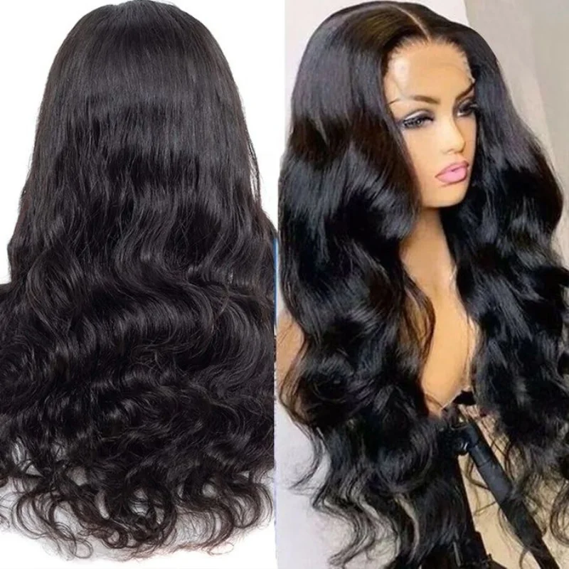 100%ベトナム人毛HDレースフロントウィッグ 13x4 生え際プレプラッキング済み 180%密度 ボディウェーブ レースフロントウィッグ ブリーチノット