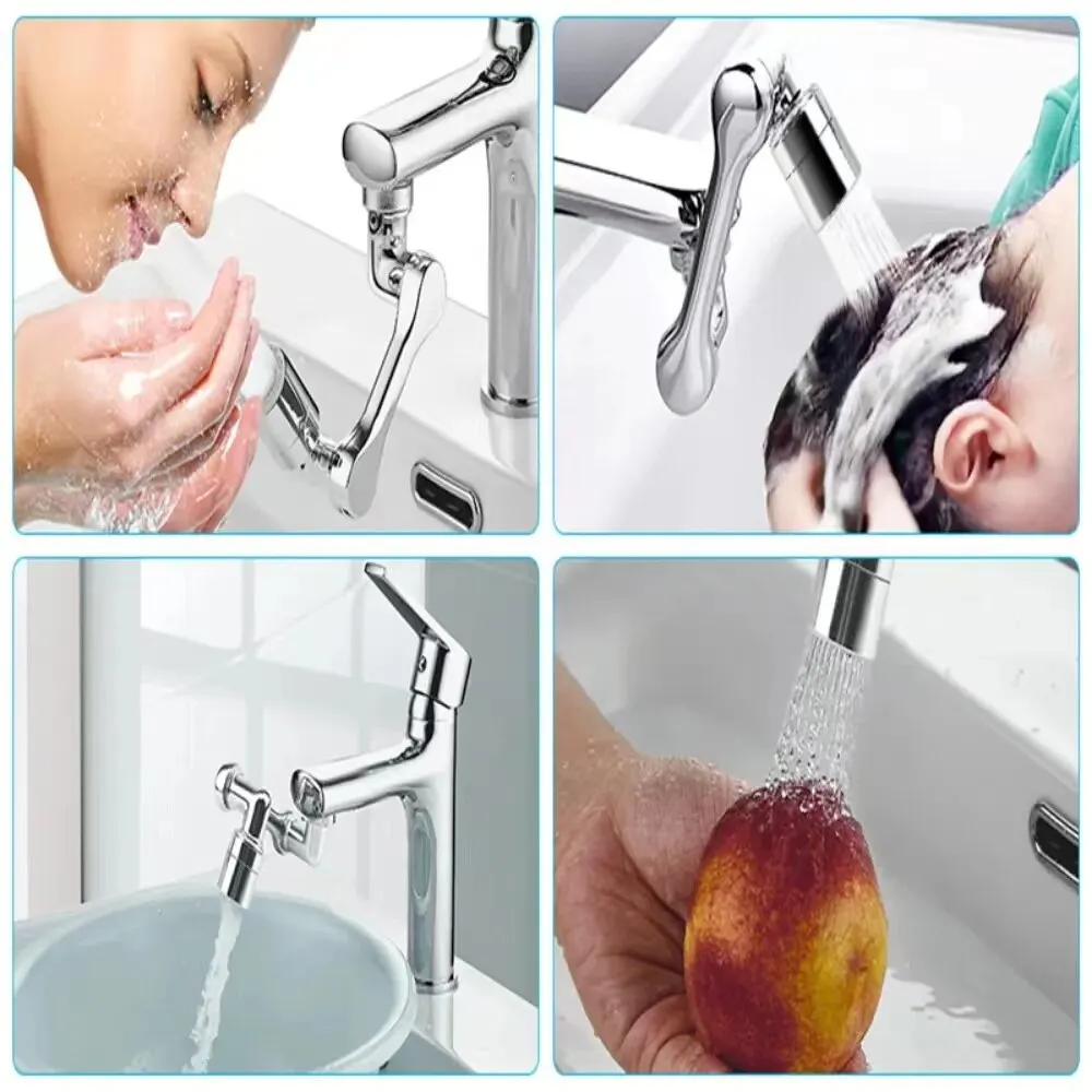 New Universal Rotation Extender Faucet Aerator Plastic Splash Filter Kitchen Tap Washbasin Faucets Bubbler Nozzle Robotic Arm