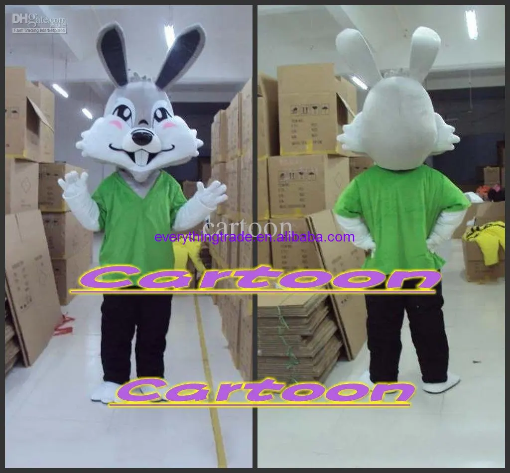 Cute Rabbit Cartoon Mascot Costume para adultos, Vestido de Natal luxuoso, Fantasia, Bonito, Novo, Venda quente