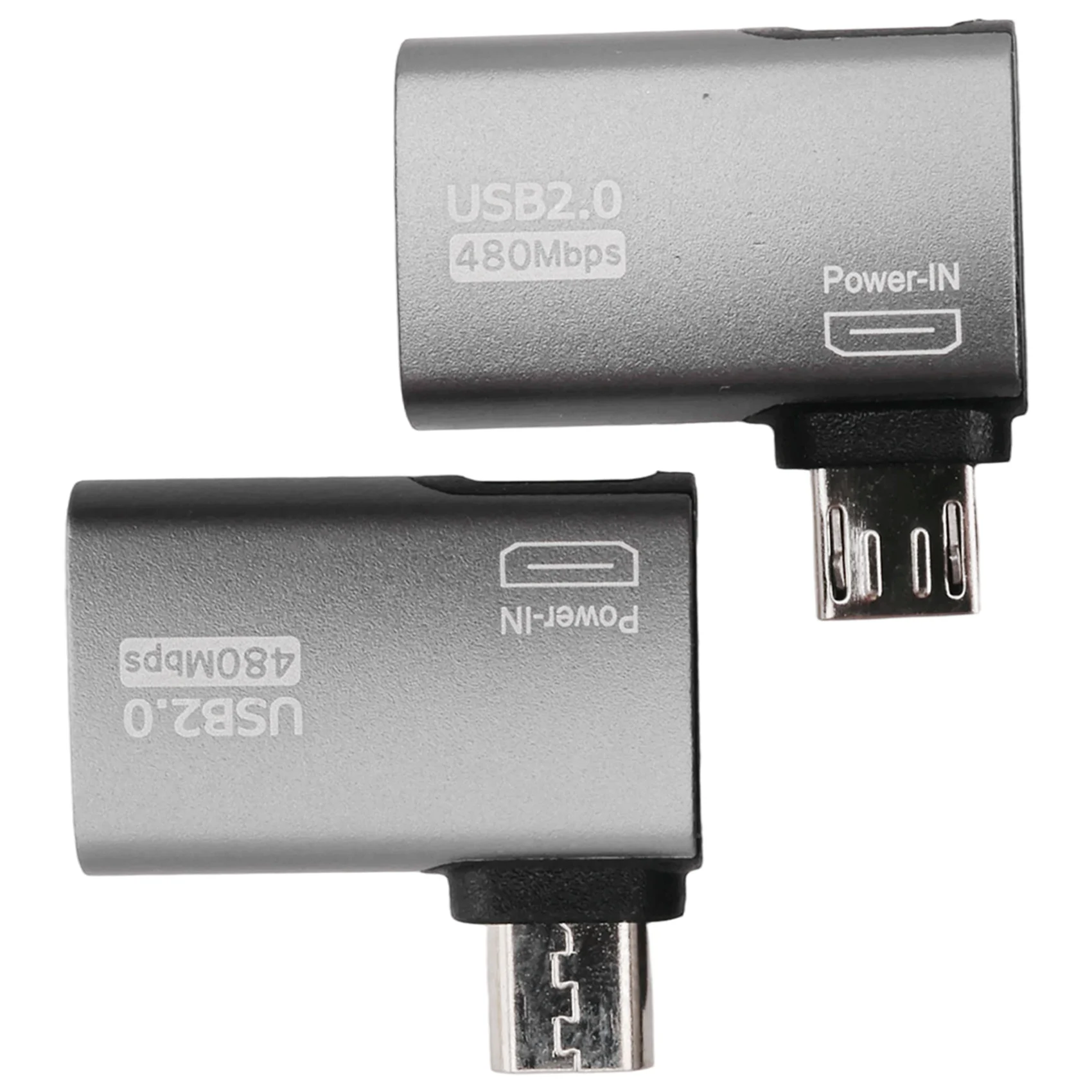 DT21 2Pcs OTG Adapter for Fire TV Stick 90 Degree Left/Right Angle Micro-USB to USB for Android Phone Tablet