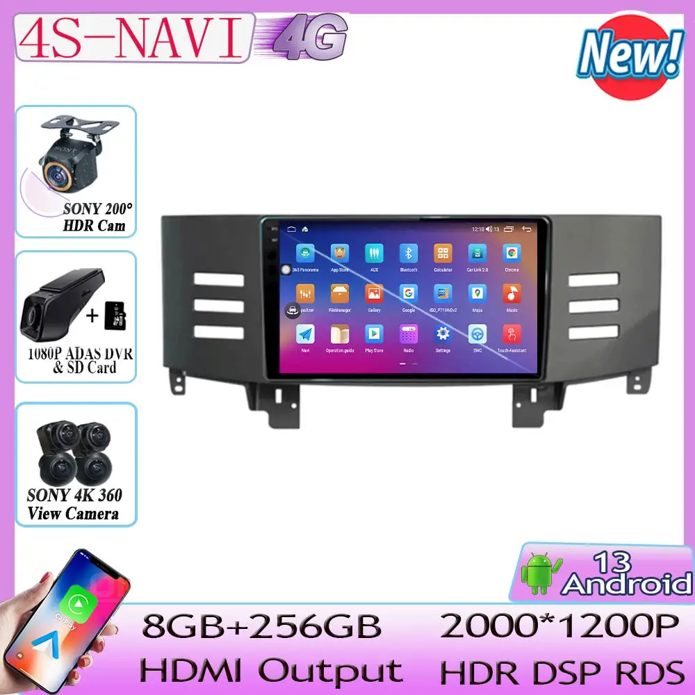 

7862 CPU Android 13 For Toyota Reiz Mark X 2005 2006 - 2009 Car Radio Stereo Multimedia Player Navigation GPS No 2din DVD 5G WIF