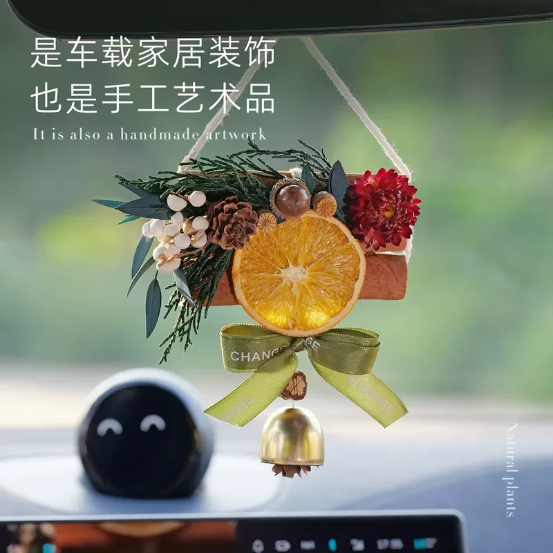 Big Orange Italian Orange Slices Car Hanging High End DIY Dried Flower Decoration Car Interior Rearview Mirror Pendant