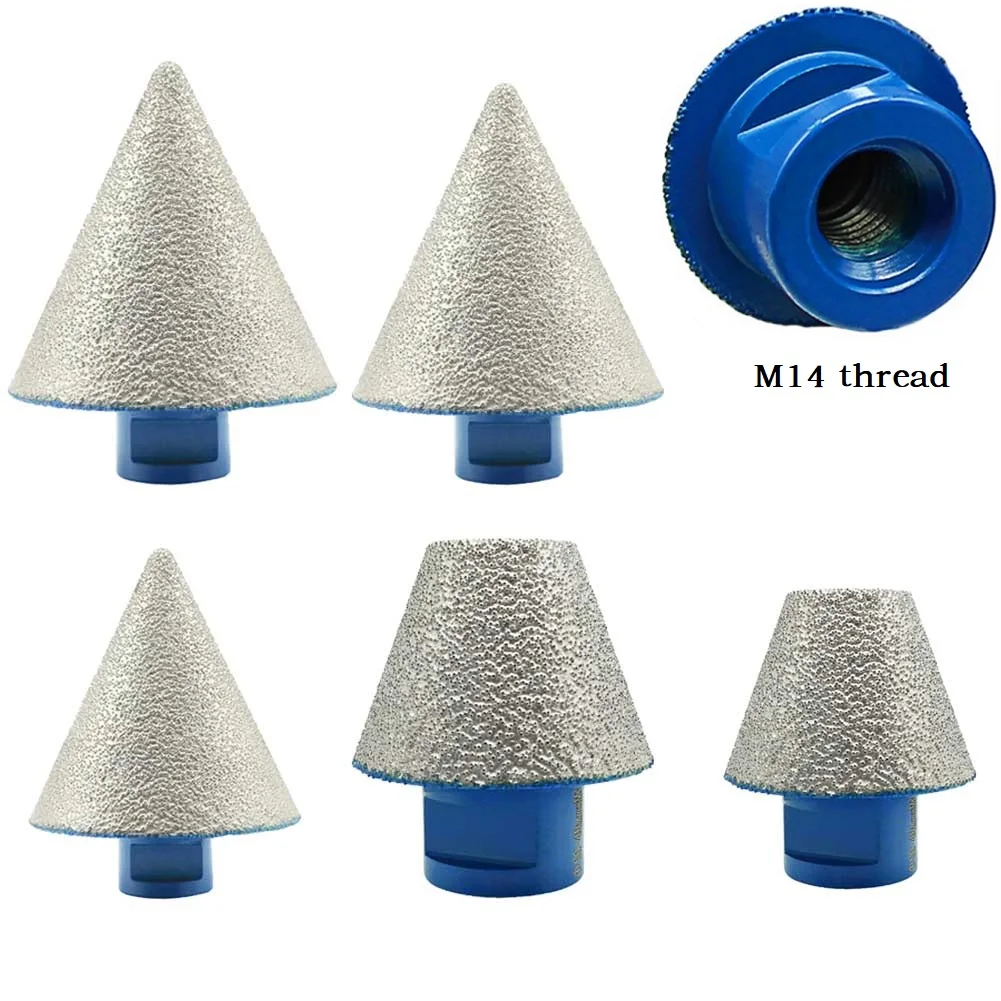 1PC 60 grana diamantata smusso punte per svasatore per smerigliatrici angolari filettate M14 uso secco/umido taglierina per sega a tazza per smussatura di piastrelle di ceramica