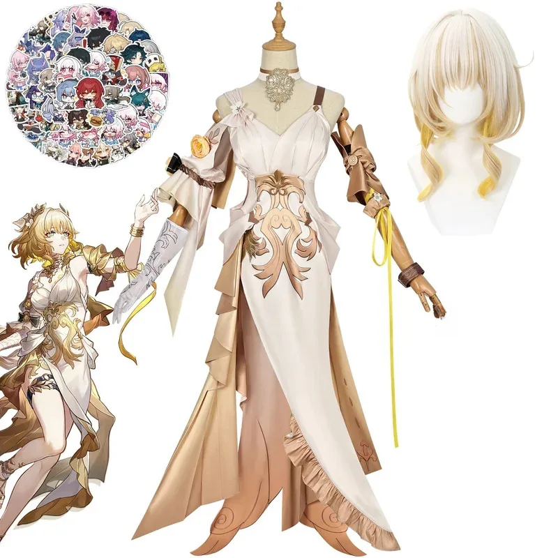 

Aglaea Cosplay Game Honkai Star Rail Costume Wig Anime Uniform Halloween Party Role Play Clothing