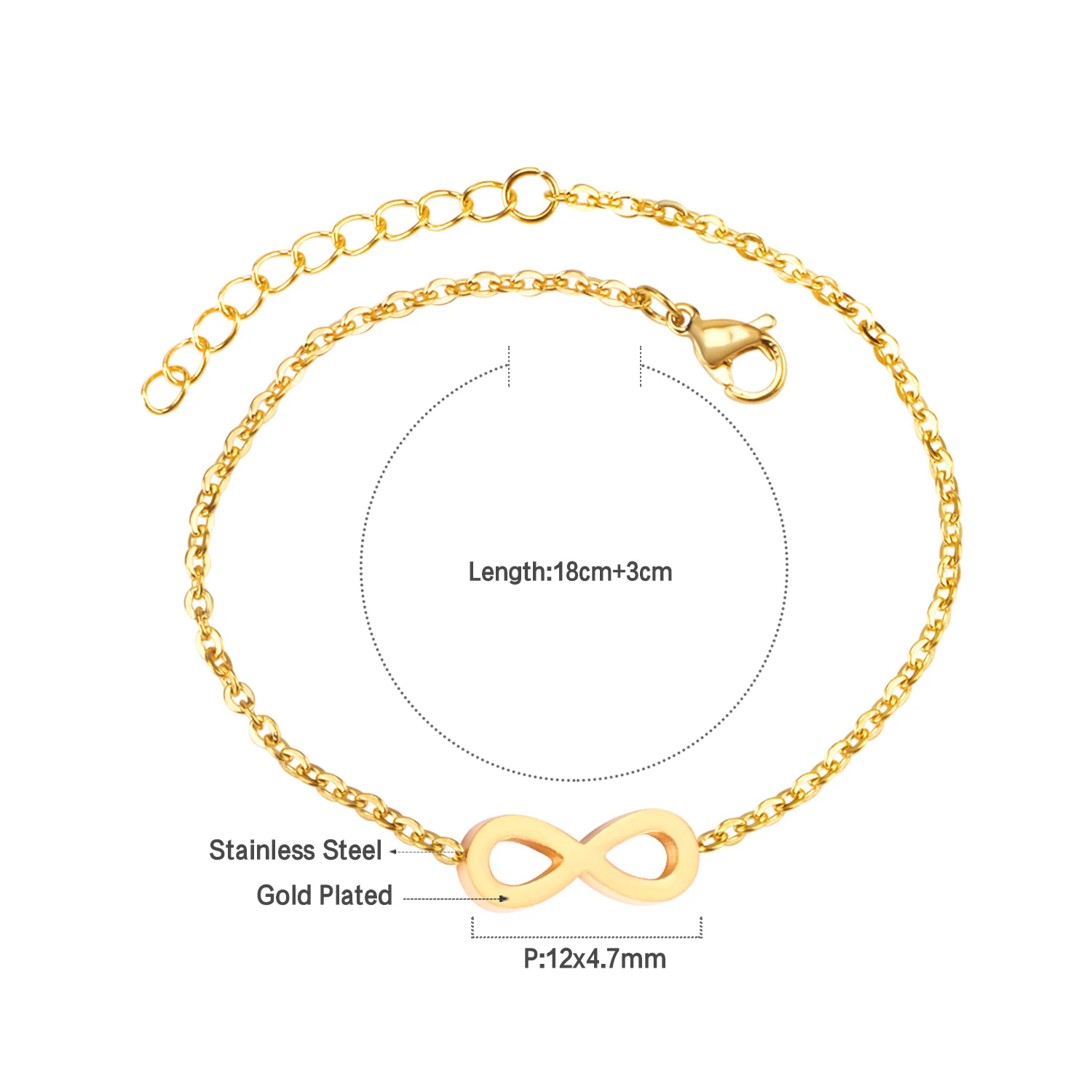 LUXUSTEEL Simple Bracelets for Women Girls Stainless Steel Infinity 8 Snowflake Hamsa Hand Charm Tiny Chain Bangles Trendy 2022