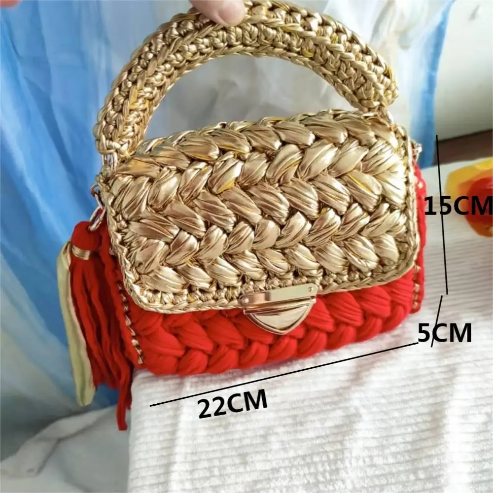 Fashion handbags hand woven bag gold and silver single shoulder bag lady inclined shoulder bag