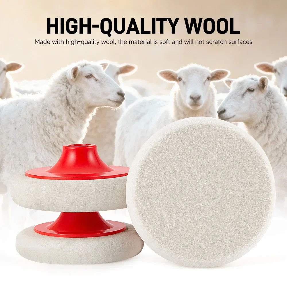 

4.5"/5" Wool Felt Polishing Wheel with M14 Thread Angle Grinder Buffing Pad Metal Rust Removal Stainless Steel Marble Wood