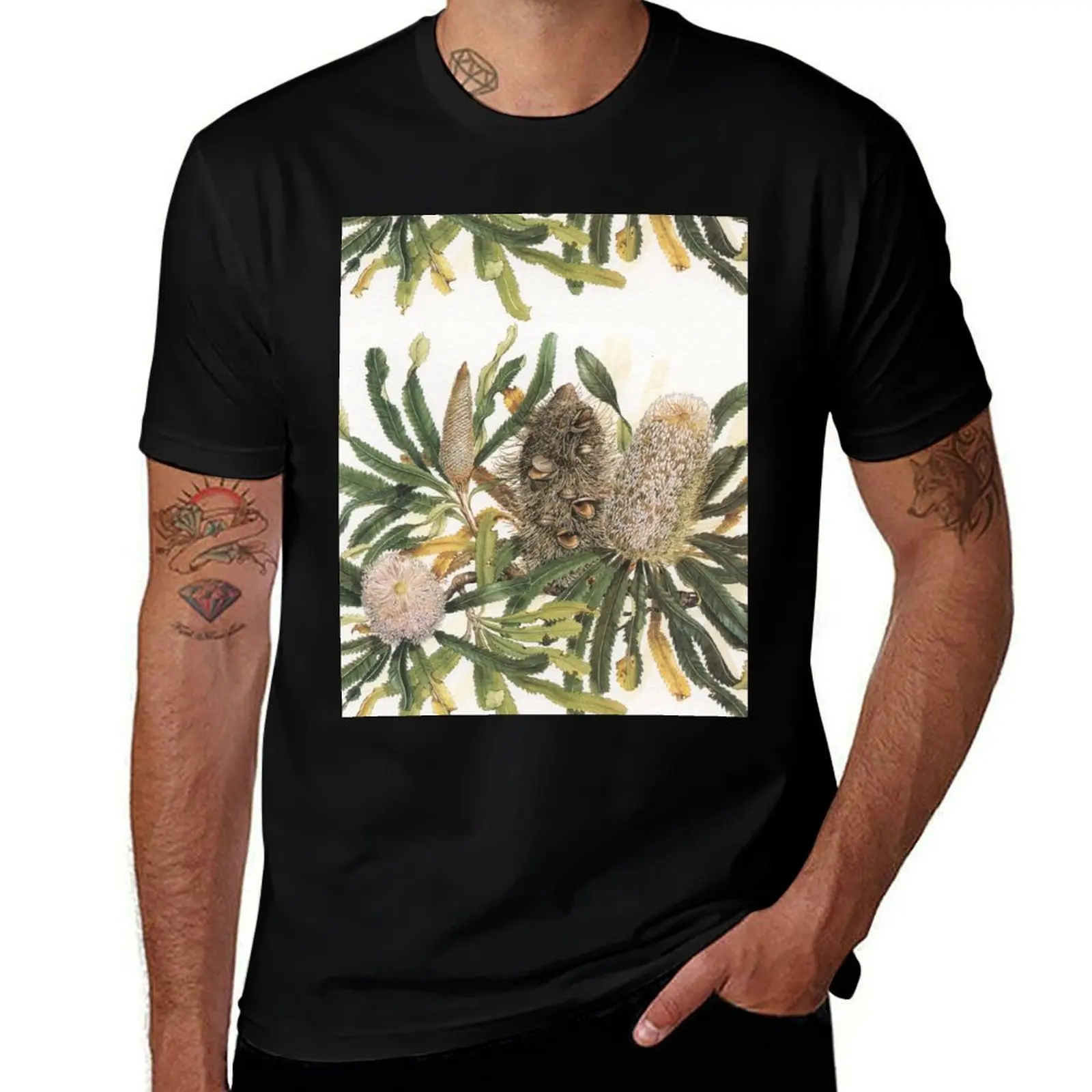Banksia serrata T-Shirt Casual Pattern Print Tee Shirt