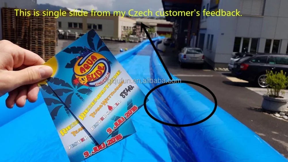 Seluncuran Air Kota Inflatable Single Lane Crazy and Safe Slip N Slide 1000ft