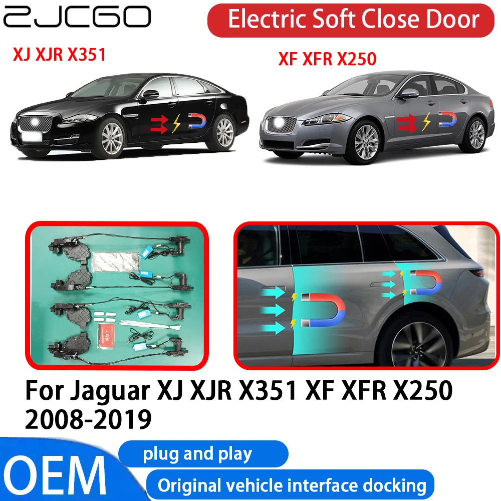

ZJCGO for Jaguar XJ XJR X351 XF XFR X250 2008-2019 Car Automatic Electric Soft Close Door Closer System OEM Plug and Play