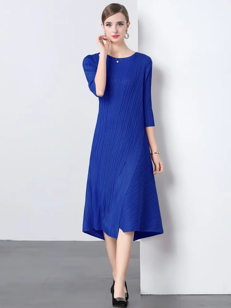 Francês sle cintura elástica saia plissada dr bainha irregular alta elástica cor pura camada base outono novo design dr