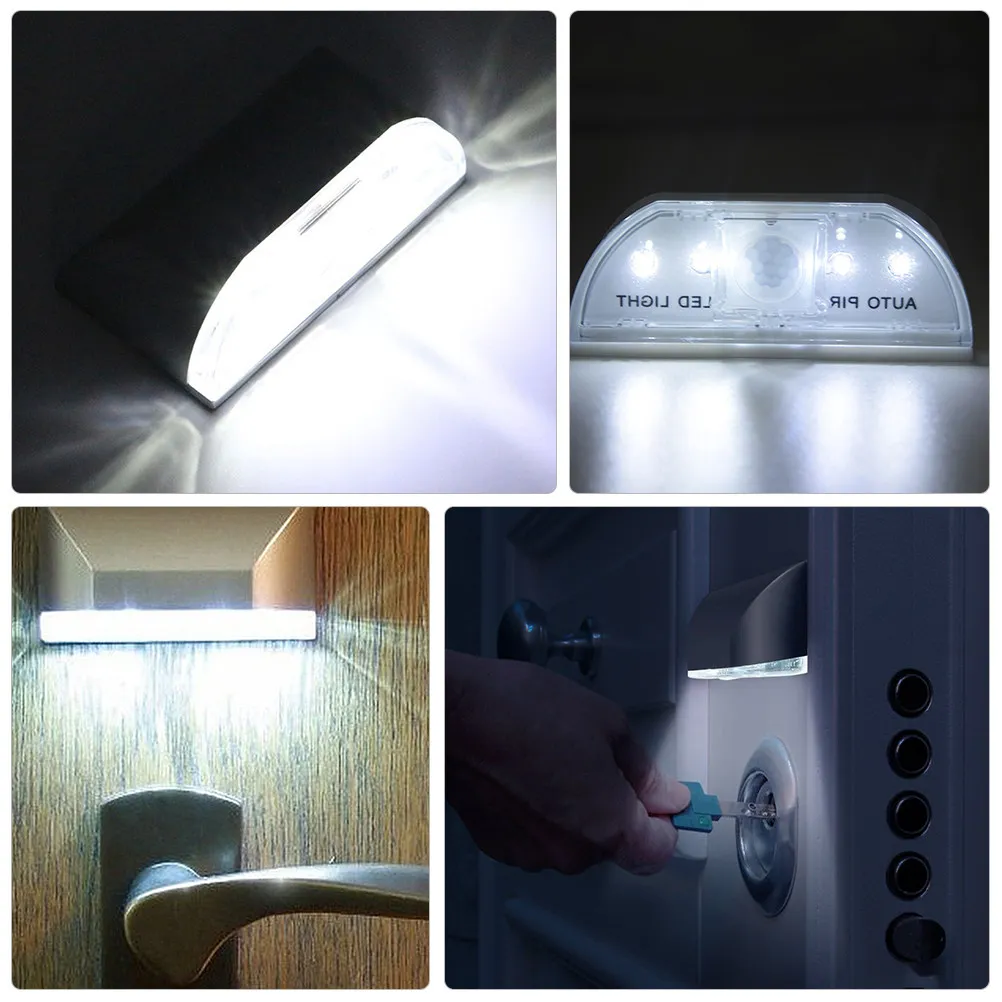 Auto-Sensing LED Door Lock Light with Human Infrared Pir Sensor Night Lamp for Keyhole Motion Detection Easy Installation