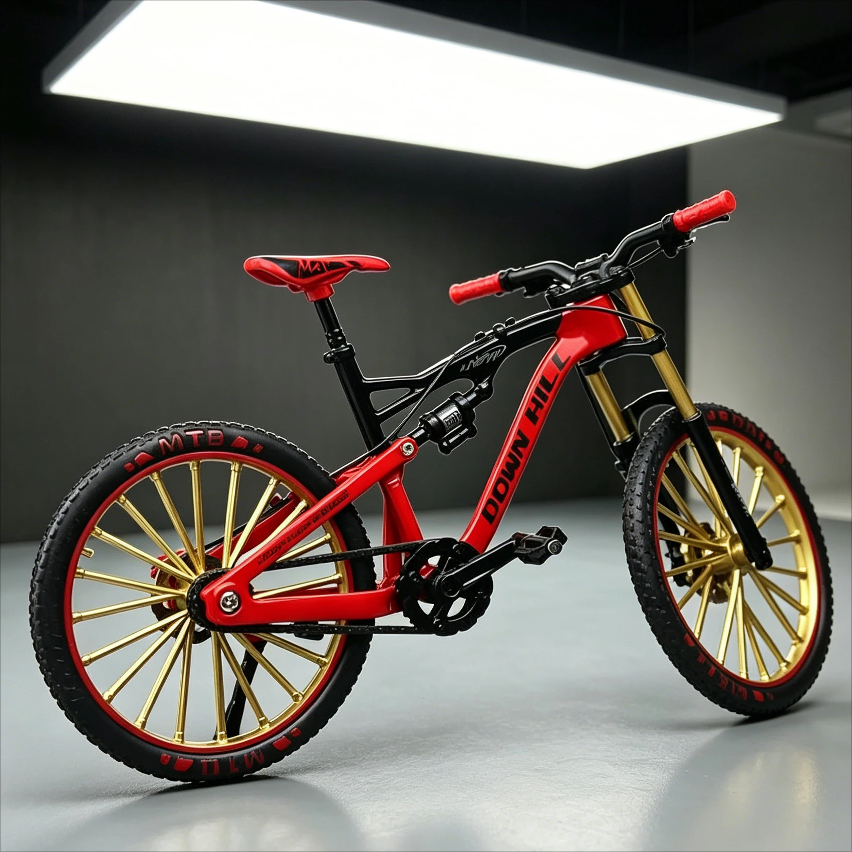 

1:8 Scale Upgraded Downhill Mountain Bike Model, Metal Off-road Bicycle, Collectible Decor Ornament