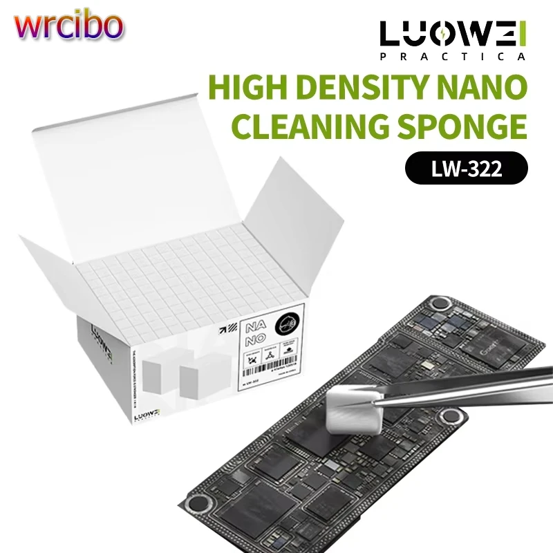 

Luowei LW-322 нано-губка высокой плотности, волшебная губка, ластик, очиститель, чистящие губки для печатных плат, сварочный флюс, очистка масла