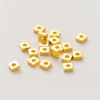 30-100Pcs Spacer Bead 14K/18K Gold Color Plated Brass 2/3/4mm Flat Square for DIY Bracelet Necklace Jewelry Making Accessories