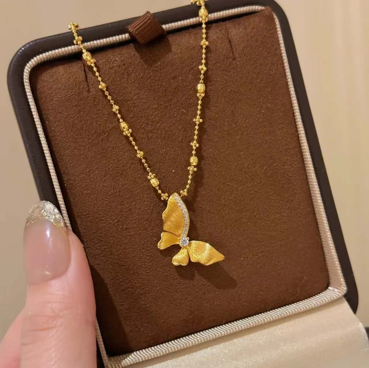 

Gold Shop 9999, 24-каратное настоящее золото, древняя ткань, бриллиантовое ожерелье для женщин, легкое роскошное