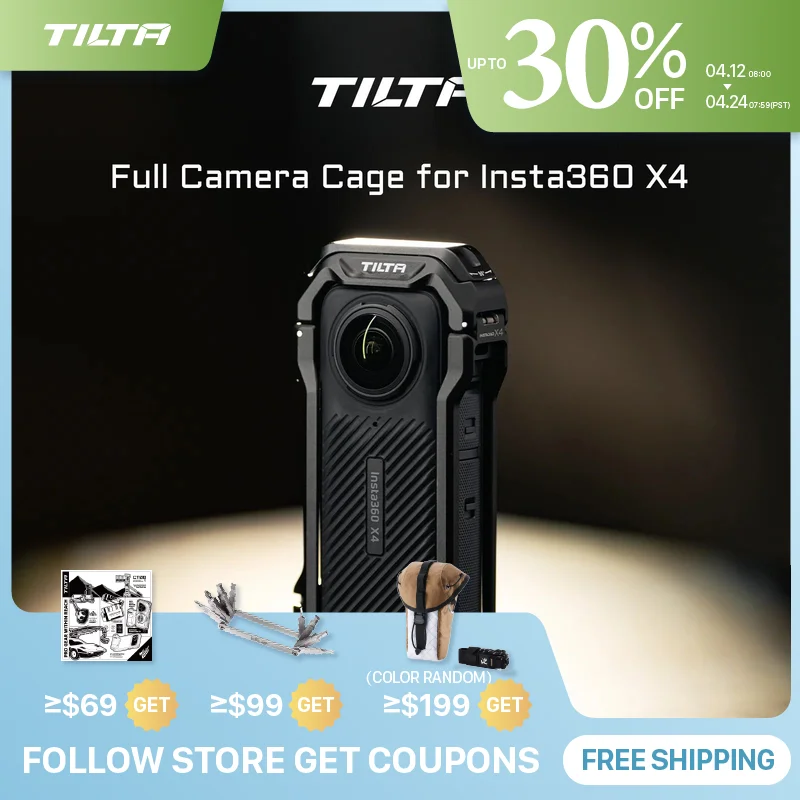 

TILTA TA-T67-FCC-B ПОЛНАЯ камера для Insta360 X4 черная быстрая сборка регулируемая поддержка Холодный башмак