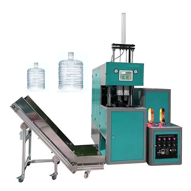 PET Bottle Blowing Machine 2 Cavity Plastic Bottle Blowing Machine Semi-Auto Blow Moulding Machine With Output Conveyor