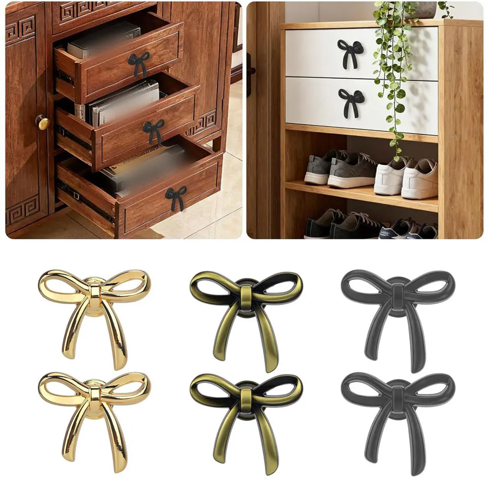 

Набор из 4 милых ручек-бантиков для комодов и ящиков, декоративные ручки из цинкового сплава для кухонных шкафов, дома и спальни