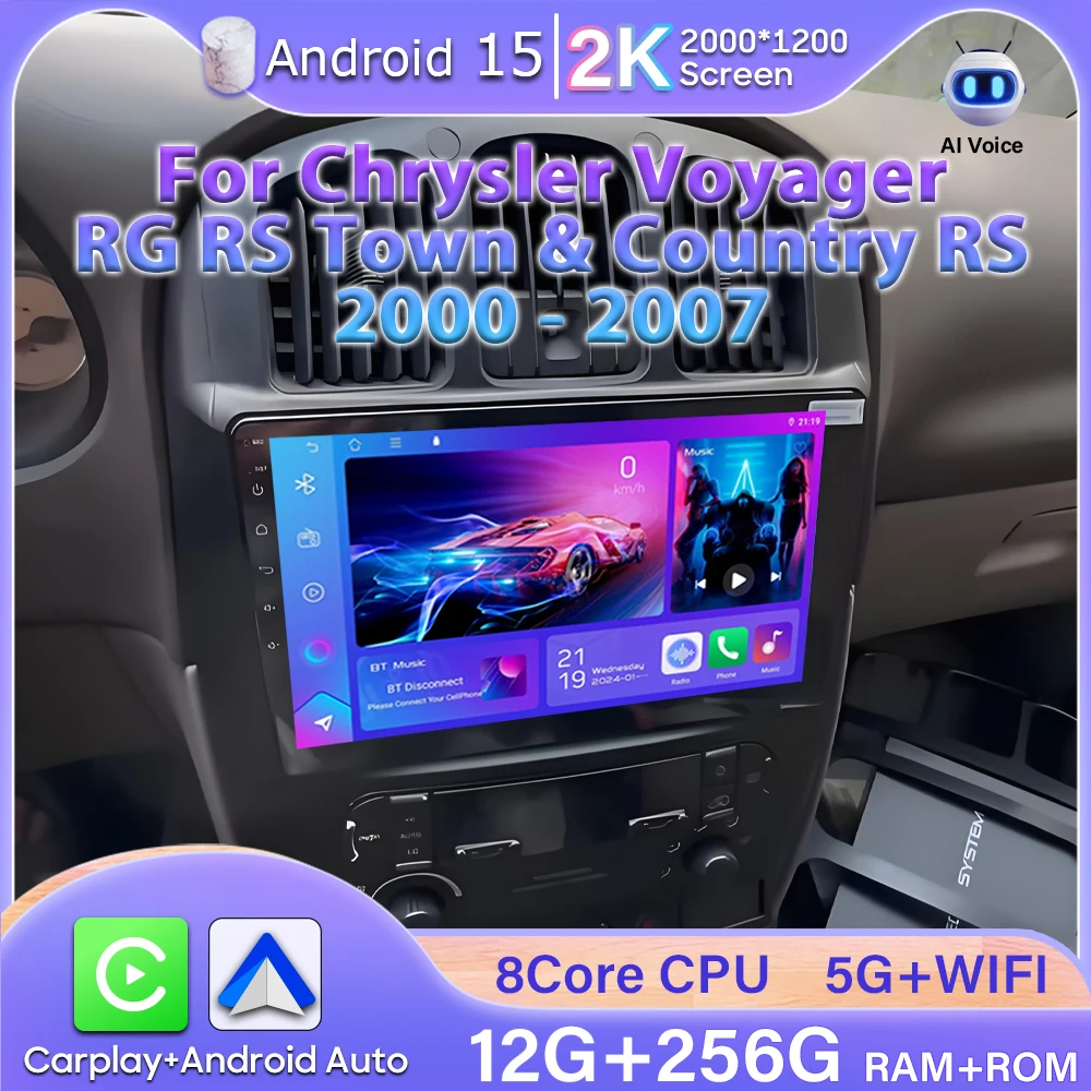 For Chrysler Voyager RG RS Town & Country RS 2000 - 2007 Android Auto Car Radio Carplay Stereo GPS Navigation Video No 2din GPS