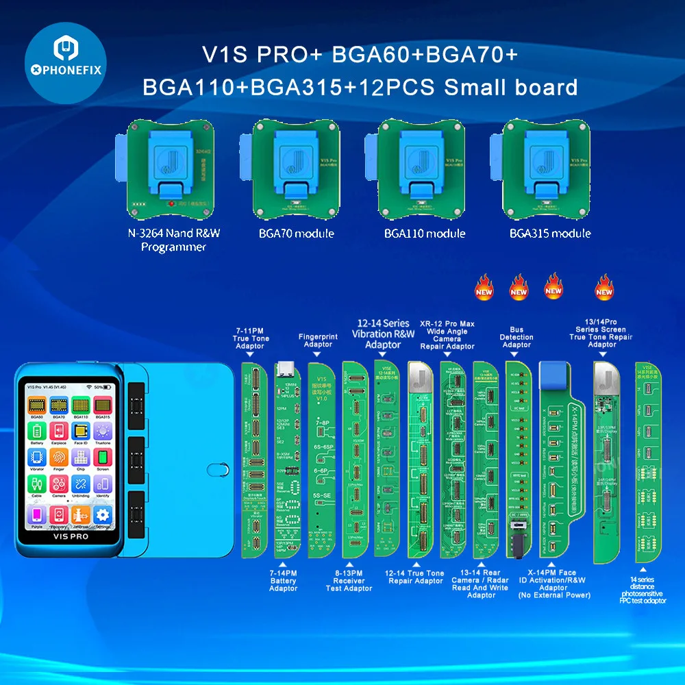 

Программатор JCID JC V1S Pro, для BGA70 BGA110 BGA315 Nand, жесткий диск, модификация экрана задней камеры, True Tone, точечный проектор, ремонт