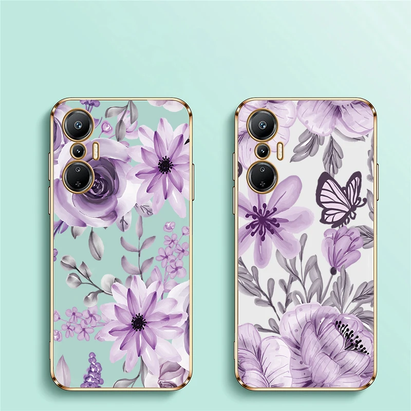 Cassa del telefono Per Infinix Tecno Pop 8 5 LTE 6 Pova 3 4 Pro 5G 5 6 Pro Neo 2 Moda Fiore Modello Silicone Antiurto Copertura Morbida