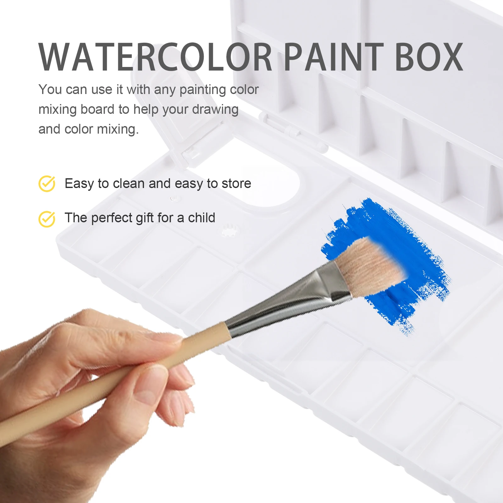 3pcs Watercolor Pigment Mixing Mixing Trays Durable Plastic Paint Color Storage With 25 Grids Compartments For Artists Students