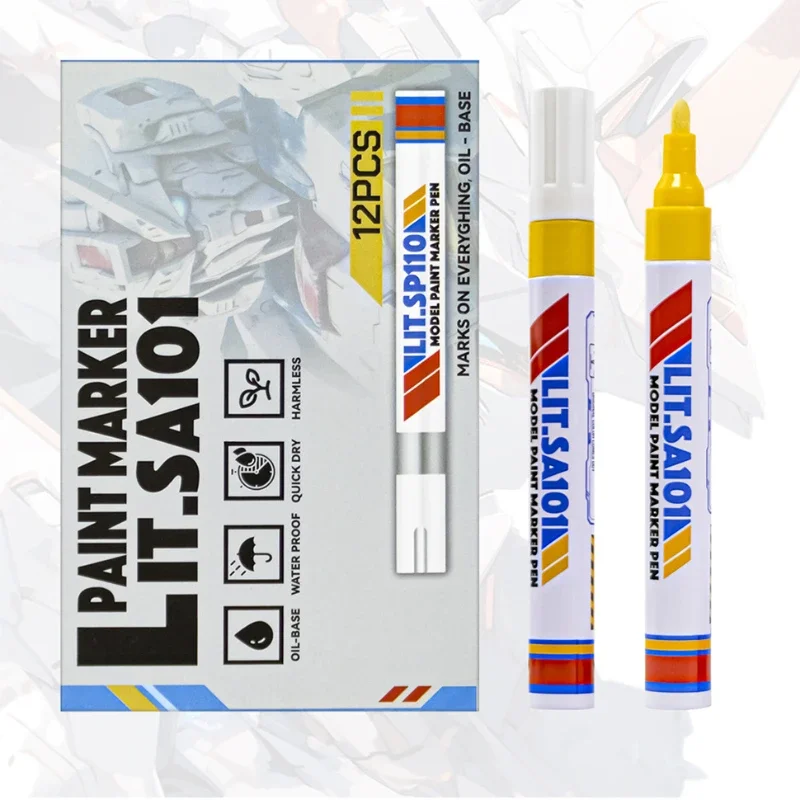 Imagem -04 - Waterproof Touch-up Pen Conjunto para Reparação de Pneus Marca Pneu Oleoso Cor Marker Modificação Pintura Toy Modelo 12 Cores