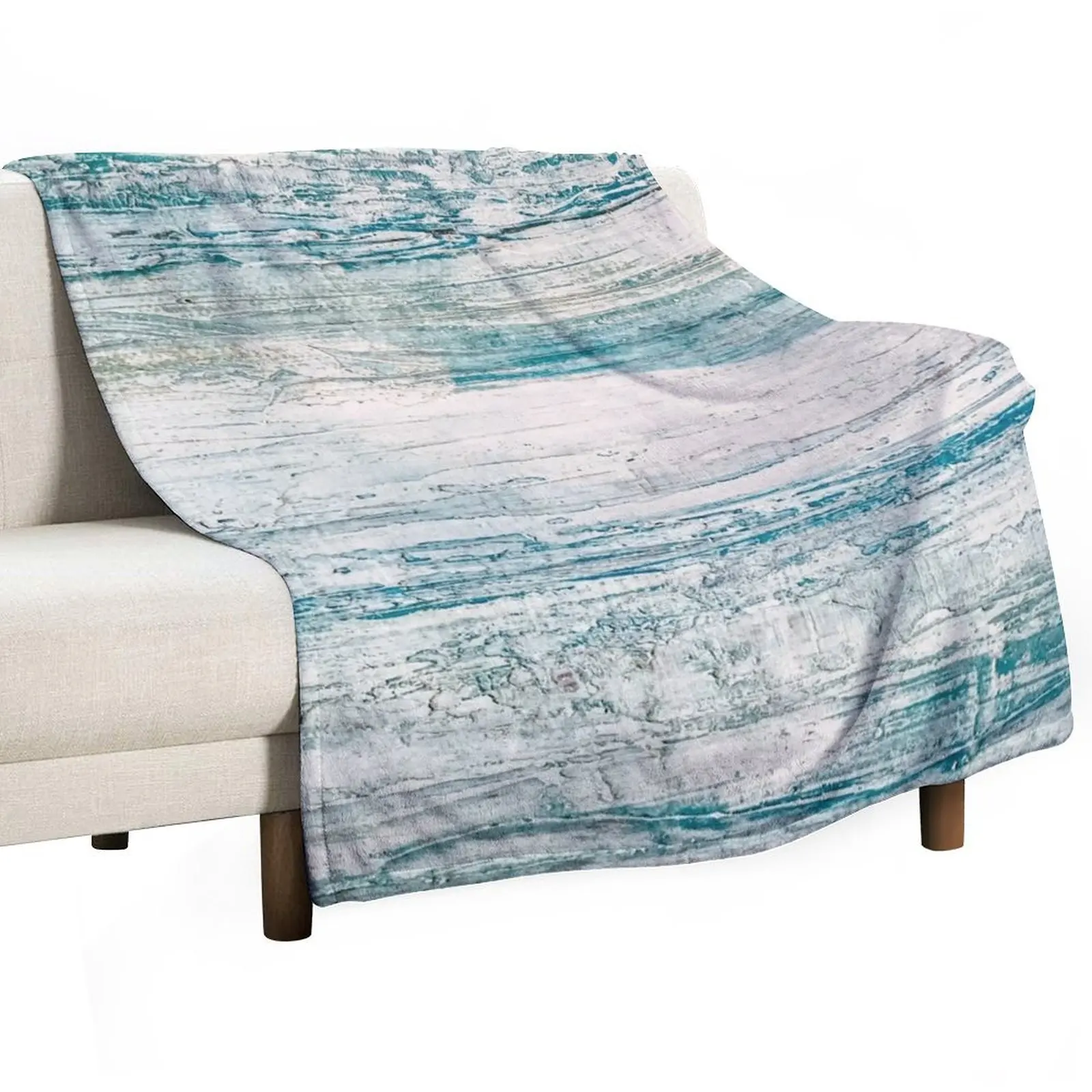 

Sea foam Wood Textured Acrylic Painting Throw Blanket Quilt christmas decoration Luxury Designer Blankets