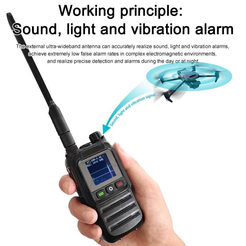 NDCOMPUTING Full-Band 30-6400MHz Handheld Detector Security & Protection Product To Defend Flying Drones Up To 2km