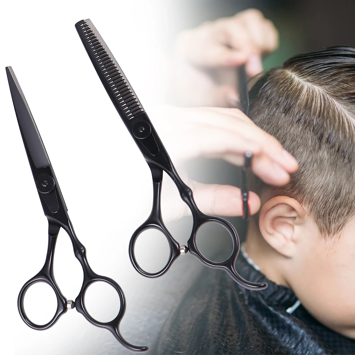 

2pcs Professional Hair Scissors Set Anti-Corrosion Barber Shears Hair Cutting Salon Home Use Flat Tooth Scissor Comb for Salon