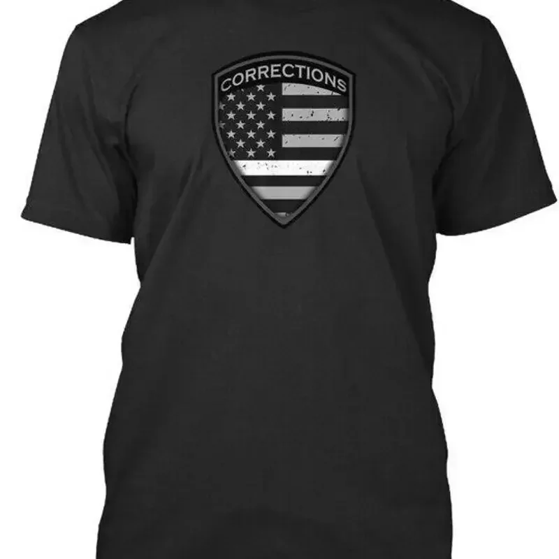 Thin Silver Line Correctional Officer Premium T Shirt Made in USA Size S to 5XL