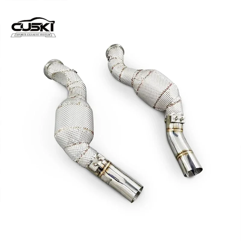 High Performance exhaust system downspout downpipe with heat shield suitable for Maserati GTS 4.7L quality Stainless Steel Exhau