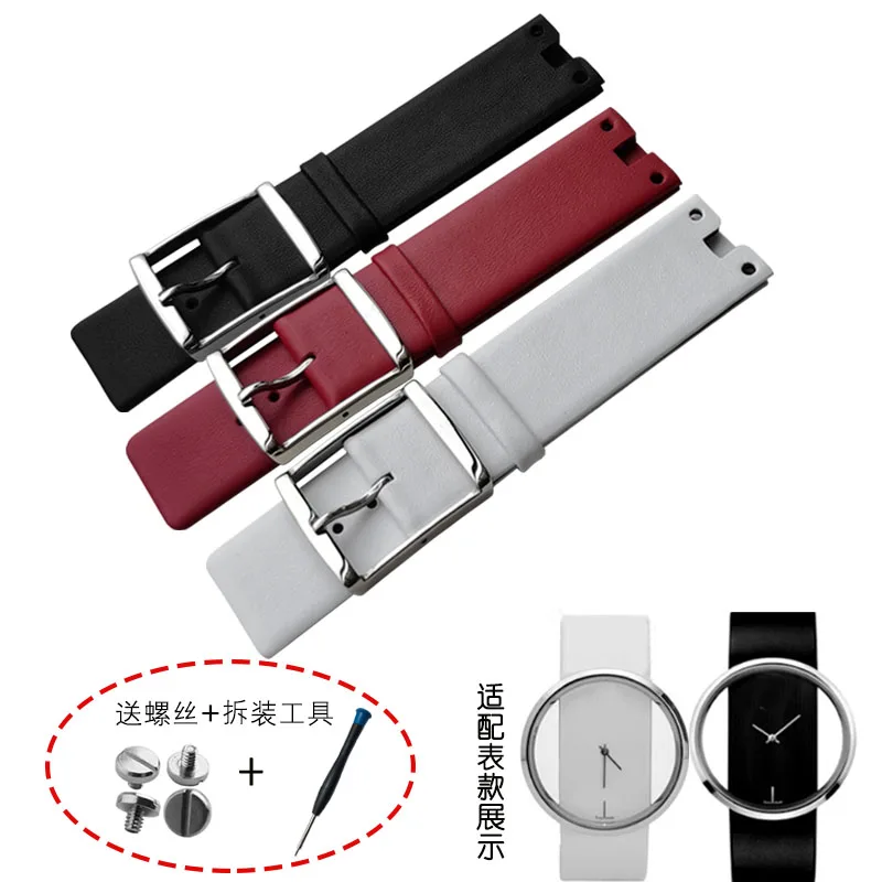 Correa de repuesto para reloj Ck K94231/K94232, correa con hebilla de cuero genuino ultrafina con muesca especial de 22 mm para hombres y mujeres, modelo Calvin Klein con un juego de 4 tornillos y herramientas de repuesto