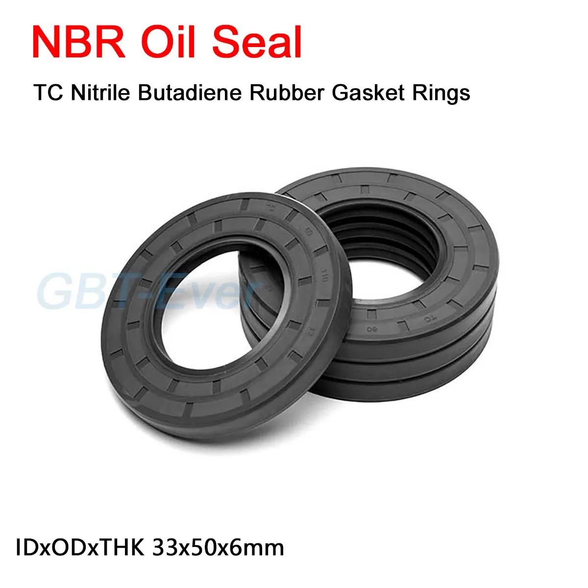 

1pcs 33x50x6mm NBR Framework Oil Seal TC Nitrile Butadiene Rubber Gasket Ring Cover Double Lip with Spring