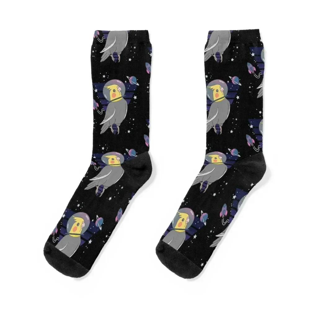 

Space Birb Astronaut Cockatiel Doodle Socks Thermal man winter warm winter funny gifts Men's Socks Women's