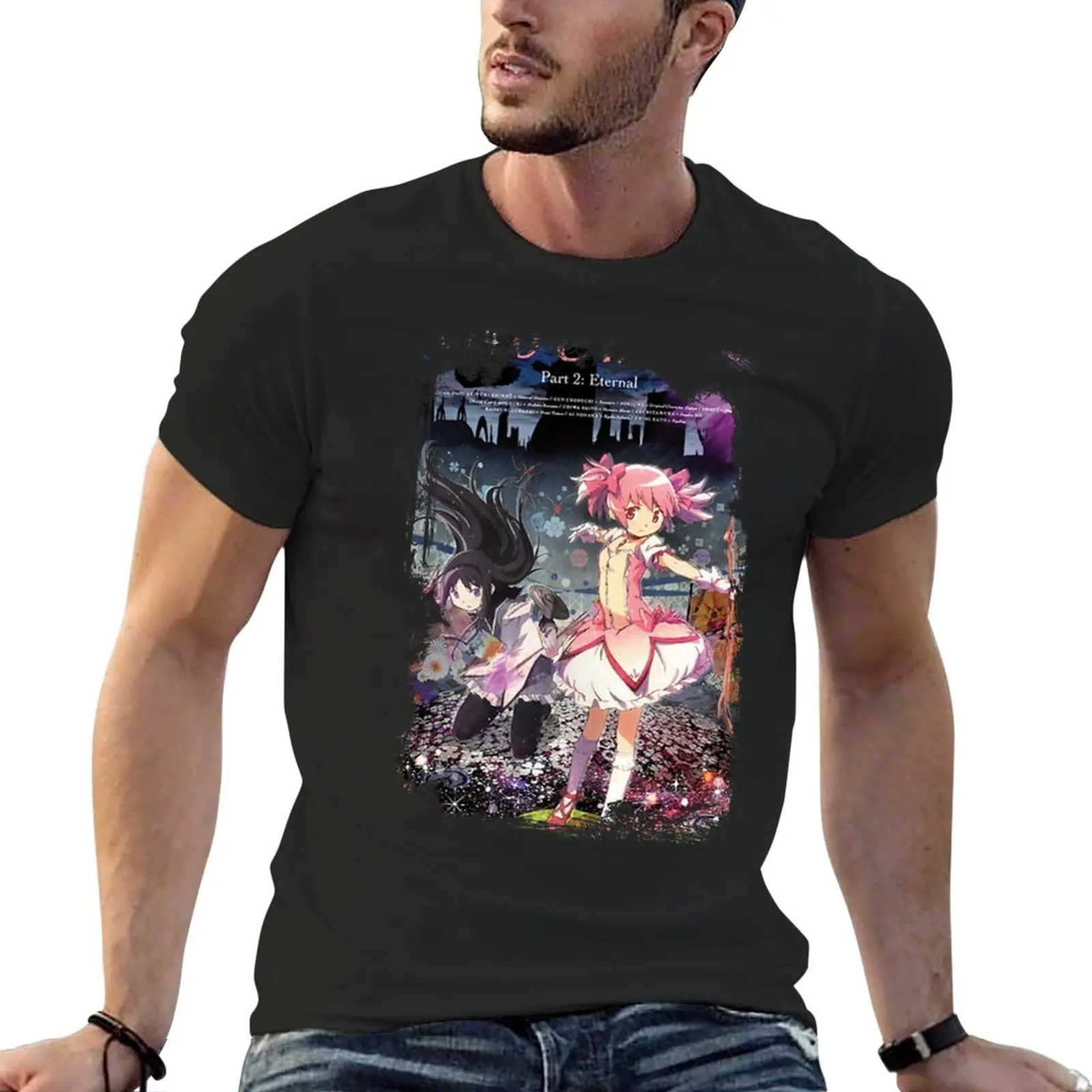 New Puella Magi Madoka Magica Mahou Shoujo Madoka Magica Grunge Border Anime Design T-Shirt plain t-shirt mens champion t shirts