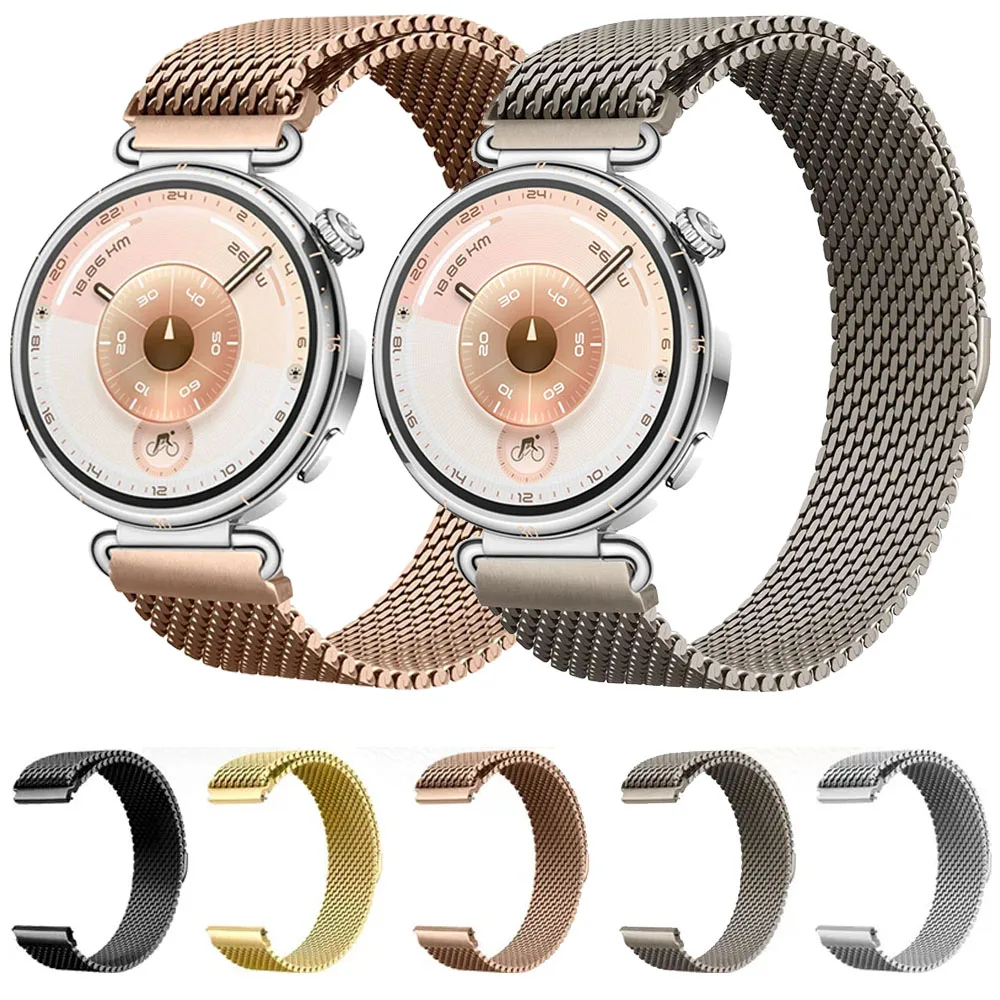 18mm Milanaise-Magnetstahl-Mesh-Metallarmband für Huawei Watch 5 42mm/GT6-5-4 41mm Armband für Huawei Watch GT5 Pro 42mm