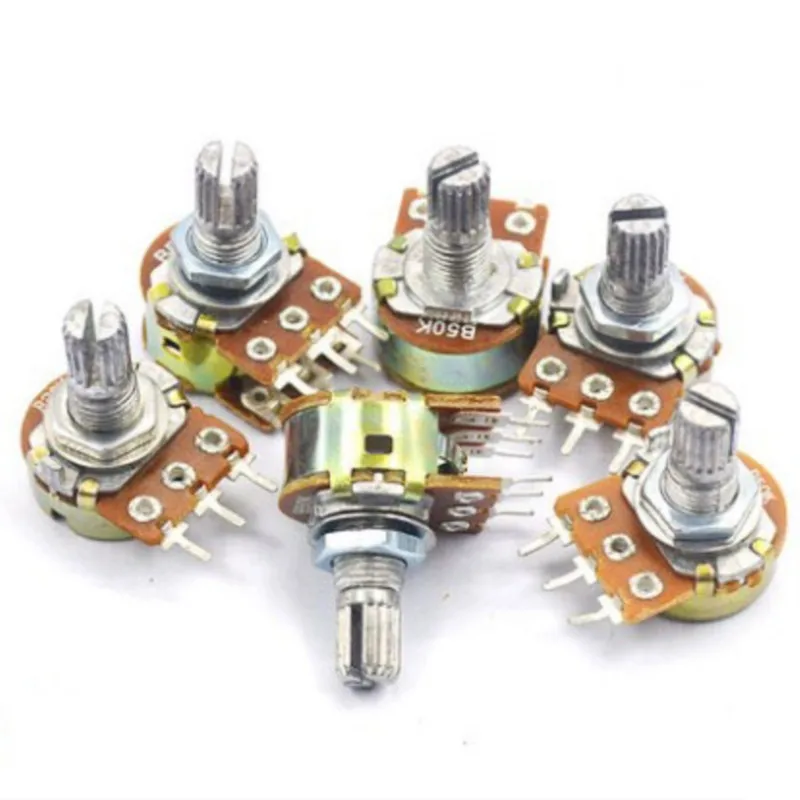 5pcs WH148 3pin 6pin 15mm B1K B2K B5K B10K B20K B50K B100K B250K B500K B1M Potentiometer 1K 2K 5K 10K 20K 50K 100K 250K 500K 1M