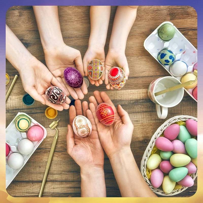 Cera quente desenho canetas para artes decorativas, pysanka suprimentos, ovos de páscoa, conjunto de 3