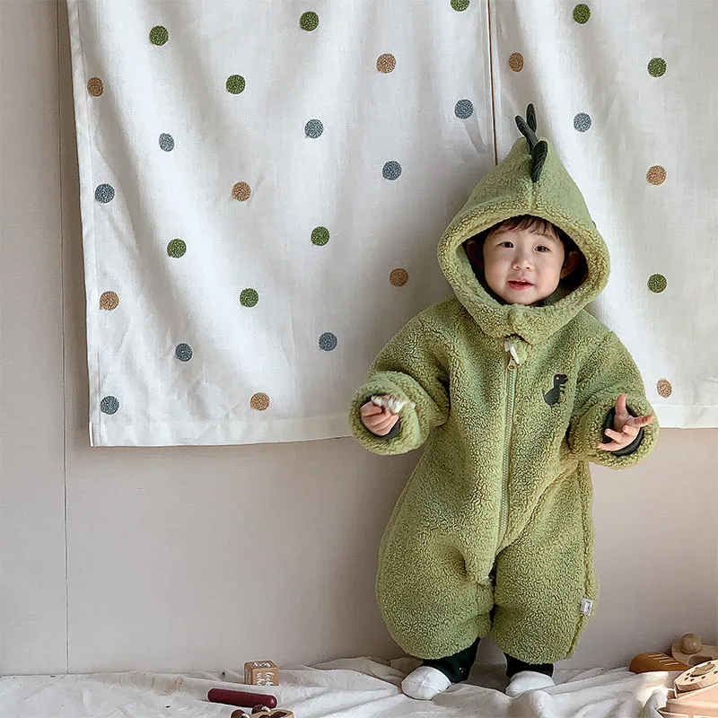 

Infant and Toddler Clothing, Winter Clothing, Thickened Fur Jumpsuit, Cute and Cute Crawling Clothes for Full Moon Outings