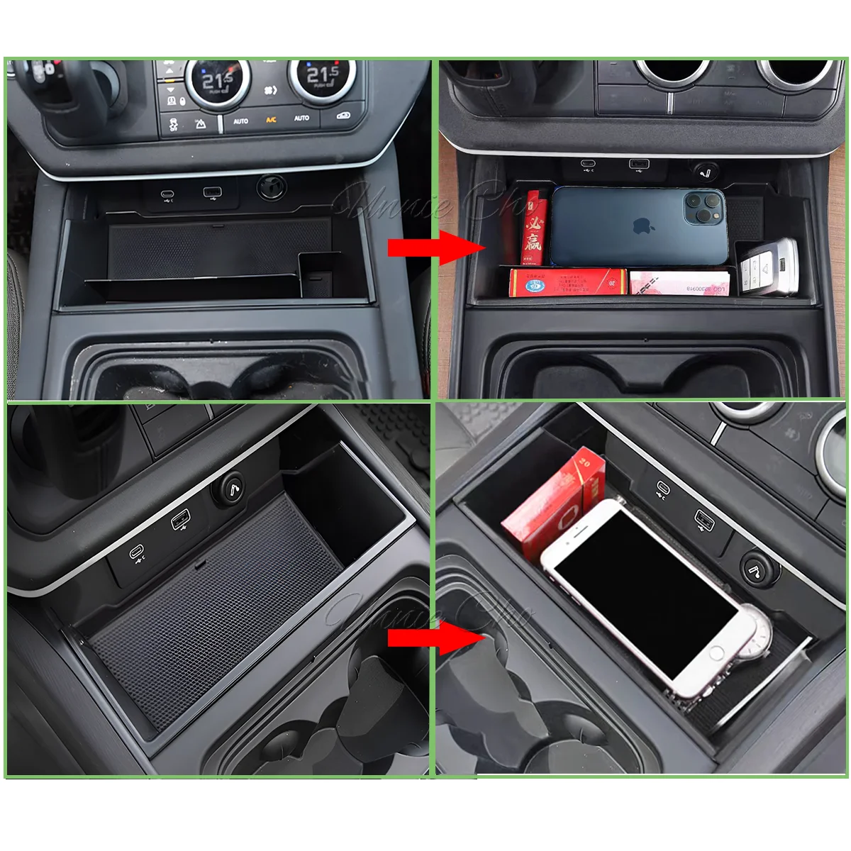 For Defender Center Storage Box Organizer For Land Rover Defender 90 110 Parts 2020-2024 Armrest Compartment Tray Door Pocket