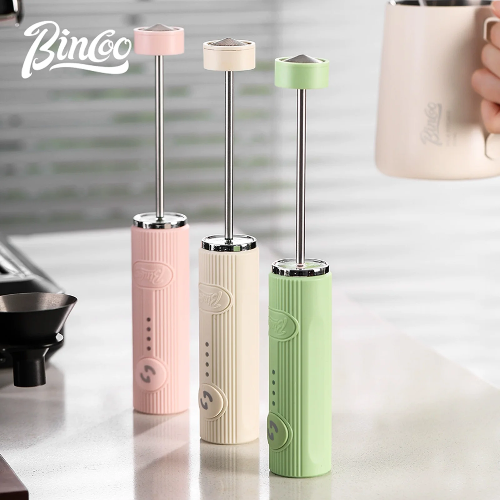 

Bincoo Coffee Frother USB Rechargeable 2 Speeds Foam Maker Coffee Milk Mixer Electric Handle Blender Egg Beater Cooking Tool New