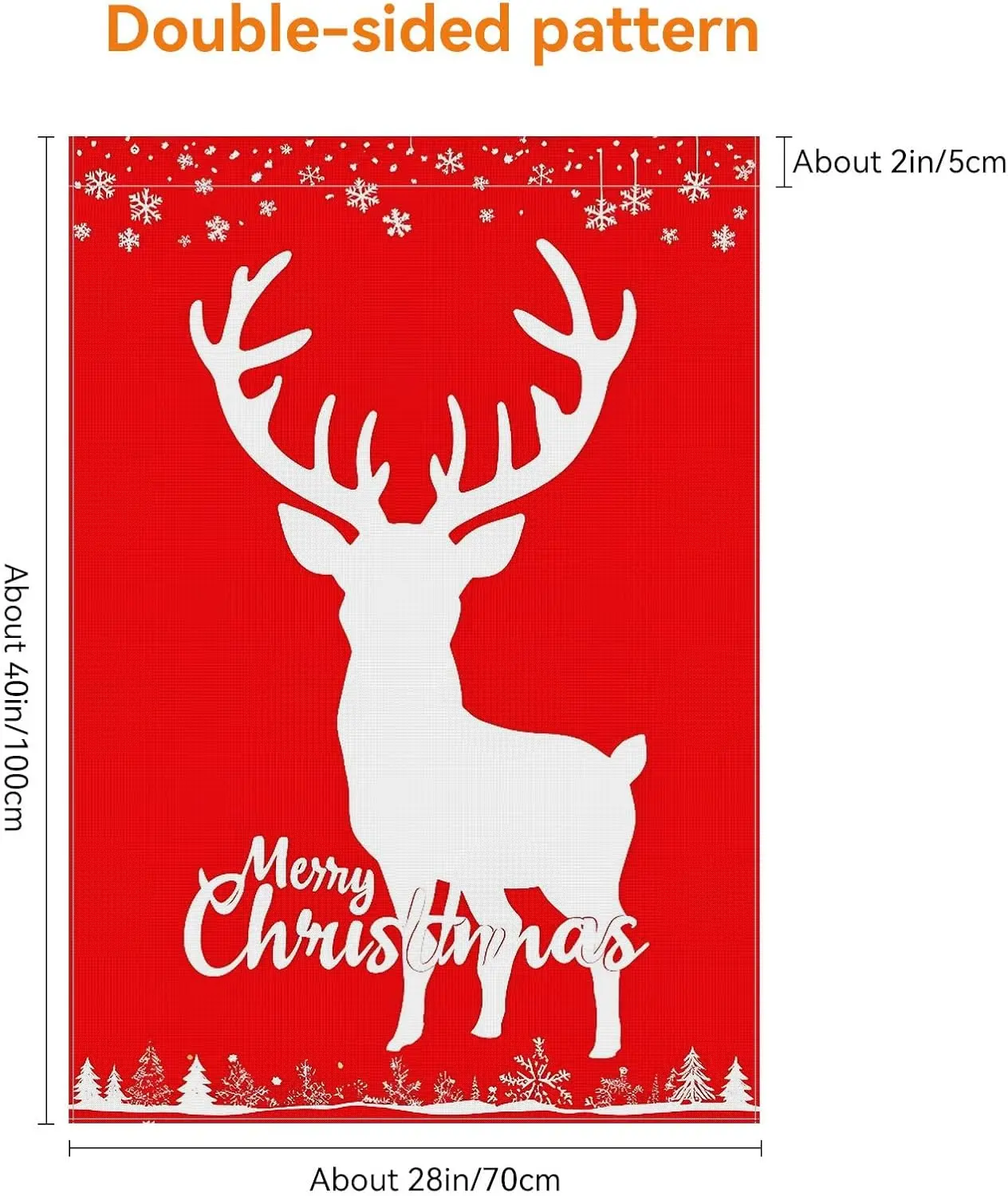 Happy New Year Christmas Garden Flag for Outdoor for Front Door Garden Decoration 28x40inch - Reindeer Snowflakes Winter Garden