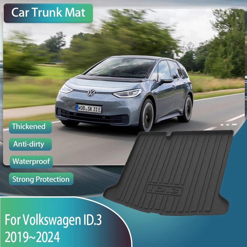 

Car EVA Rear Trunk Mats For Volkswagen VW ID.3 ID3 ID 3 2019~2024 TPO Waterproof Boot Carpets Storage Pad Cover Auto Accessories